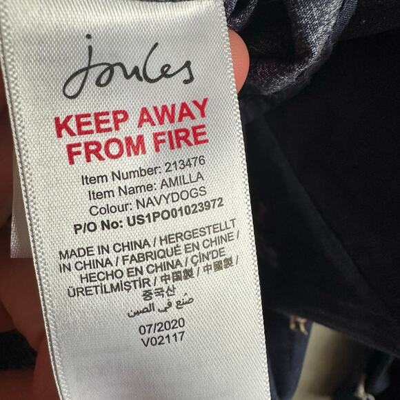 Joules Amilla Dog Print Button Front Cotton Long Sleeve Navy US 10 - Picture 8 of 14